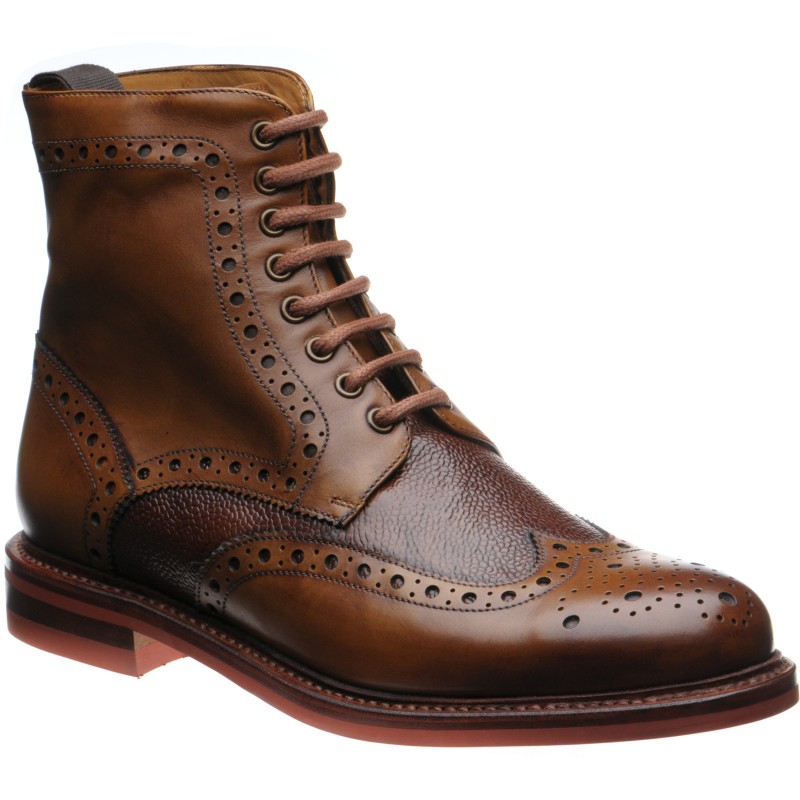 wine brogue boots