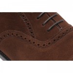brown suede semi brogue shoes
