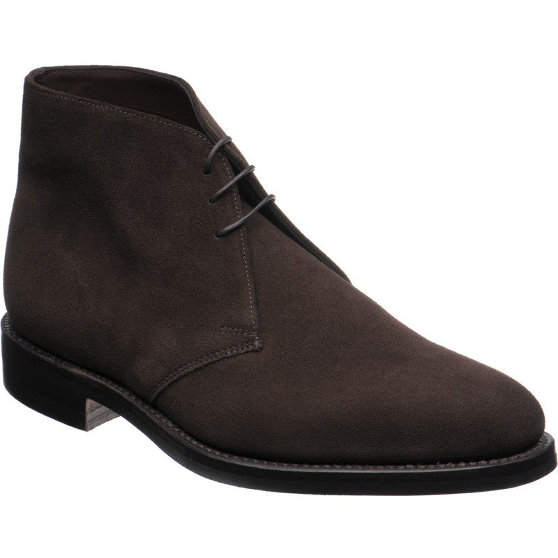 Loake Pimlico mens rubber-soled Chukka boots in dark brown suede