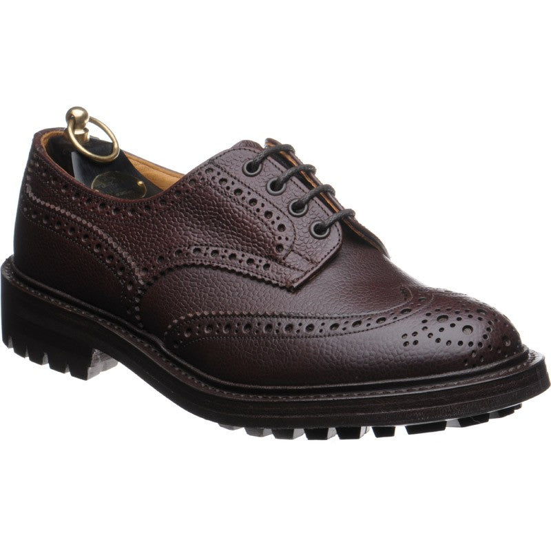 Trickers Ilkley mens rubber-soled brogues in brown zug grain