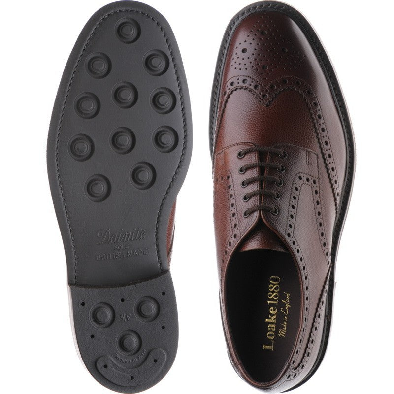 Product image for Loake Badminton 2 in dark brown burnished grain