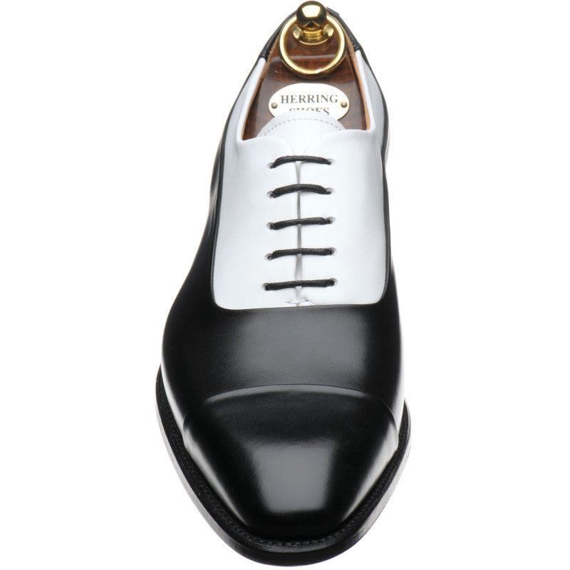Herring Gusbourne mens two-tone Oxfords in black and white calf