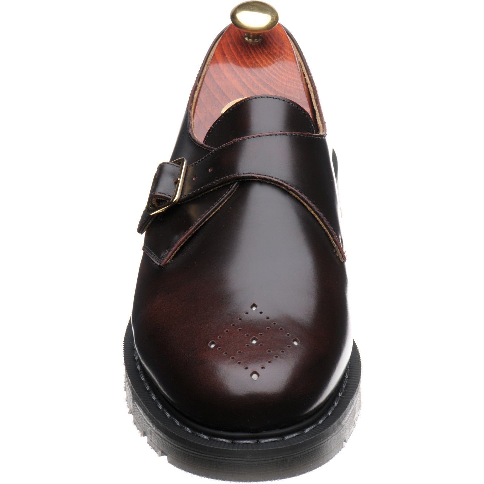 Product image for Wildsmith Model Monk mens rubber-soled monk shoes in burgundy rub off