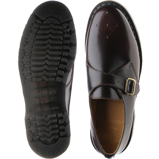 Product image for Wildsmith Model Monk mens rubber-soled monk shoes in burgundy rub off