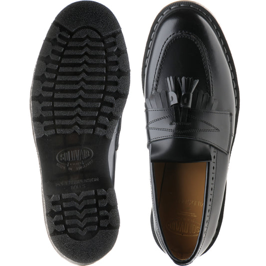 Product image for Wildsmith Model Tassel mens rubber-soled tasselled loafers in black polished