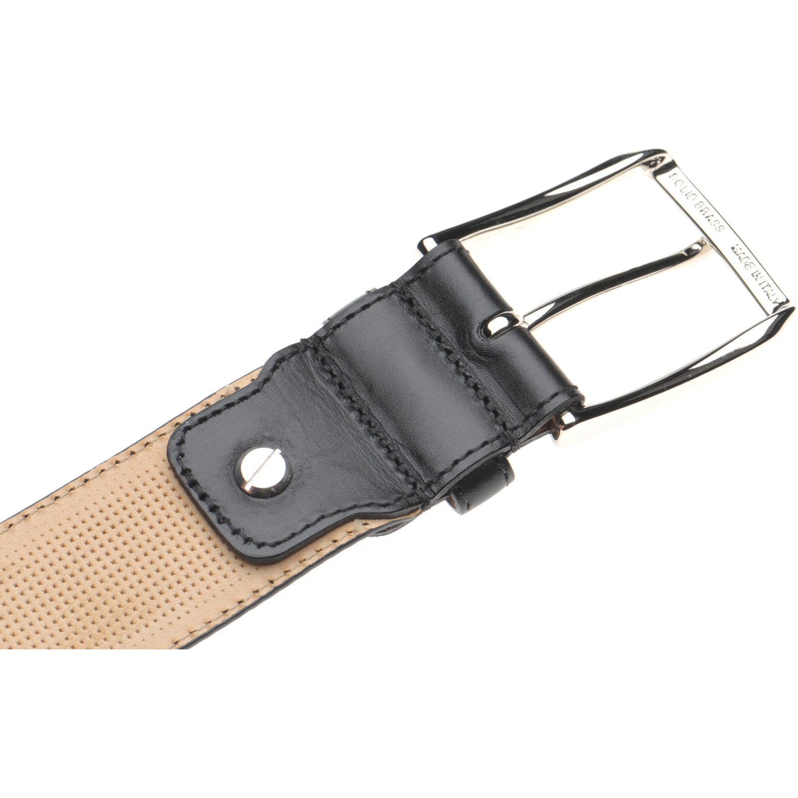 Product image for Herring Westminster II Belt in black calf silver buckle