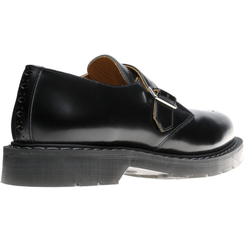 Product image for Wildsmith Model Monk mens rubber-soled monk shoes in black hi shine