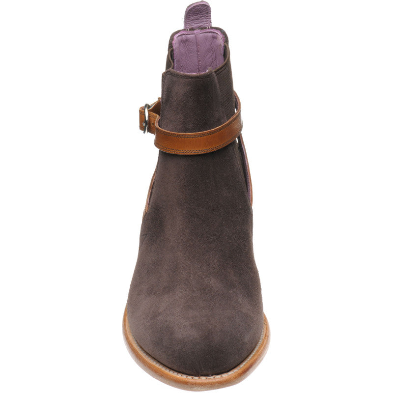 Product image for Barker Alexandra ladies boots in brown suede and cedar strap