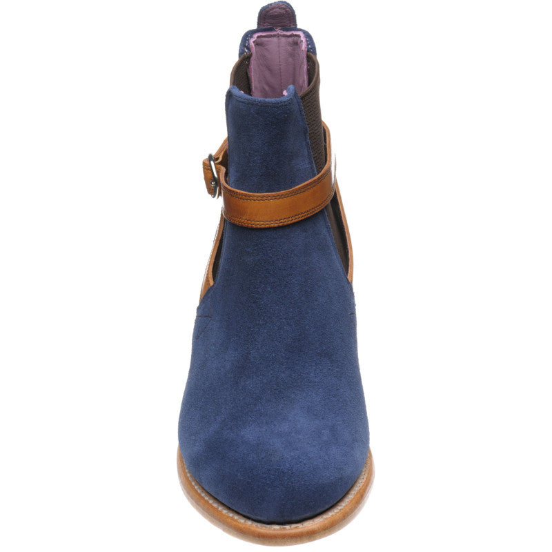 Product image for Barker Alexandra ladies boots in navy suede and cedar strap