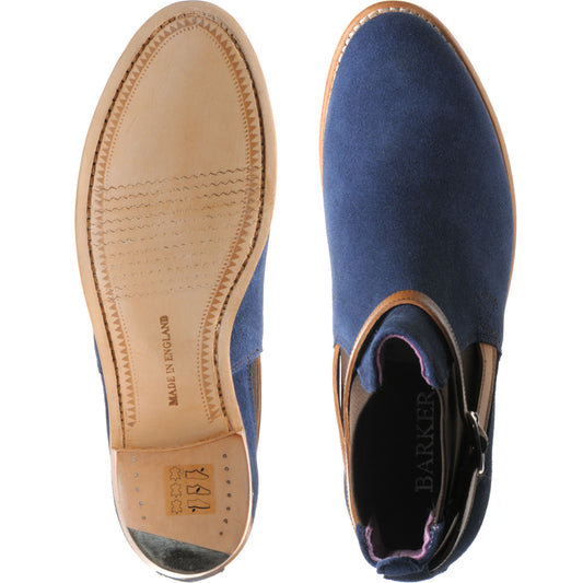 Product image for Barker Alexandra ladies boots in navy suede and cedar strap