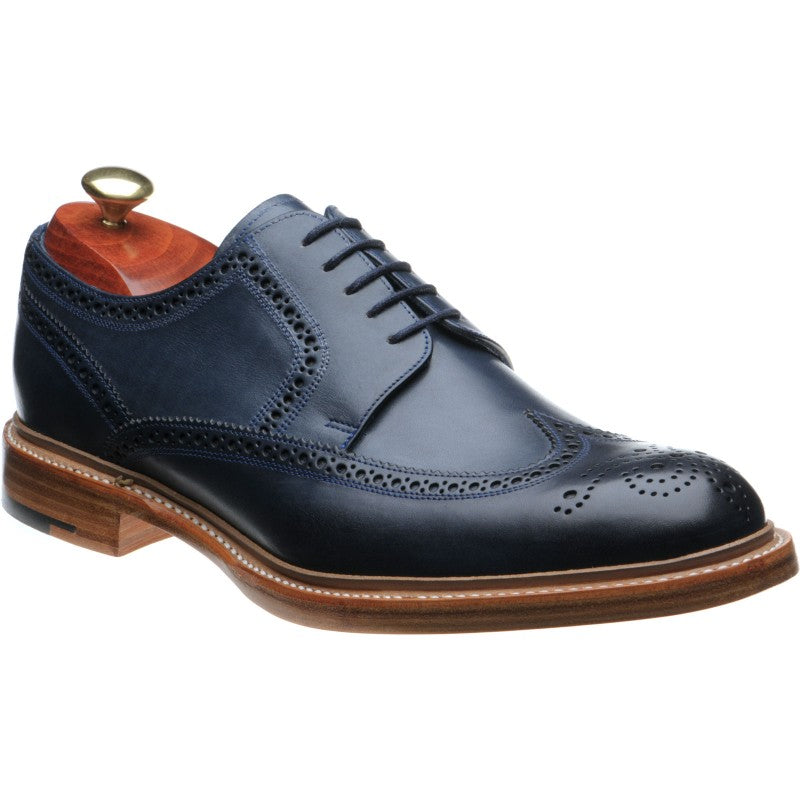 Product image for Barker Bailey II in navy hand painted calf