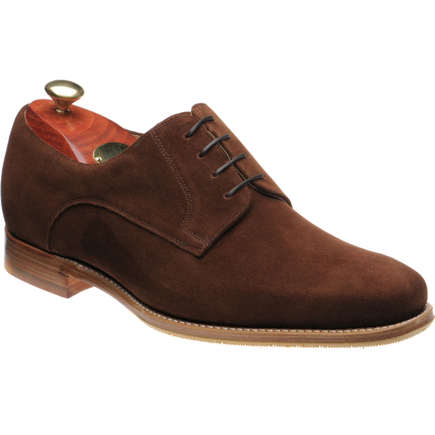Product image for Barker Ellon mens hybrid-soled Derby shoes in polo suede