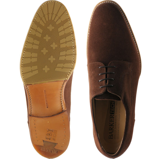 Product image for Barker Ellon mens hybrid-soled Derby shoes in polo suede