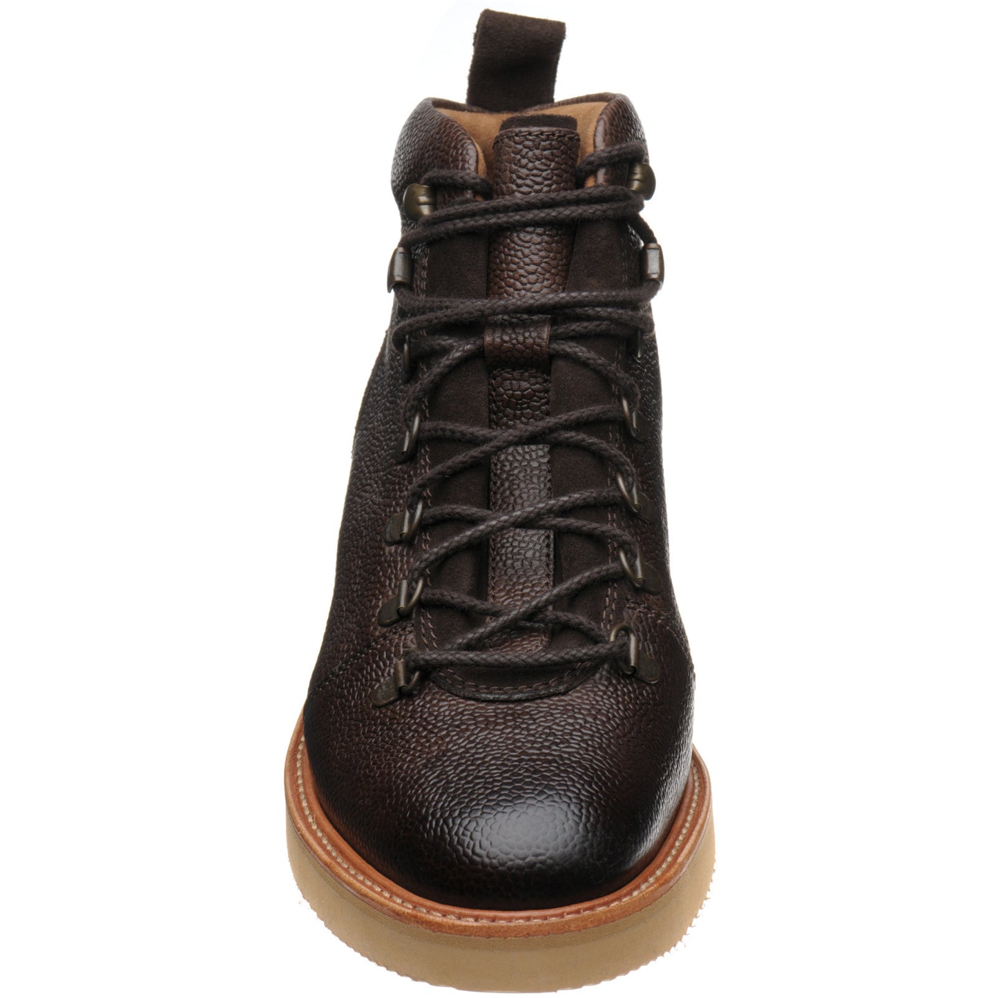 Product image for Barker Frank mens rubber-soled boots in choc grain and burish suede