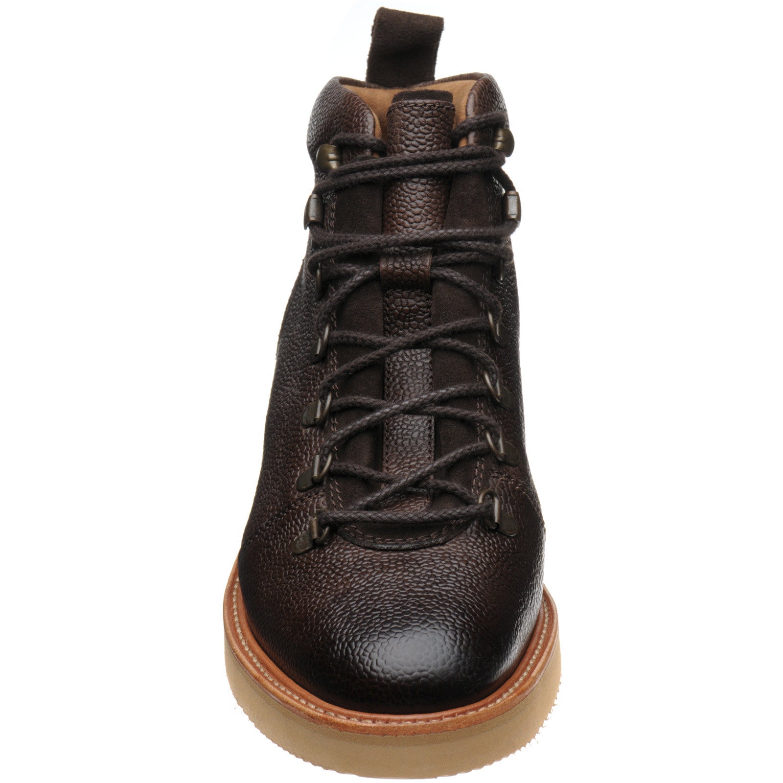 Product image for Barker Frank mens rubber-soled boots in choc grain and burish suede