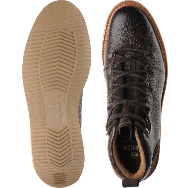 Product image for Barker Frank mens rubber-soled boots in choc grain and burish suede