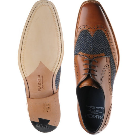 Product image for Barker Jackson in cedar calf and blue tweed