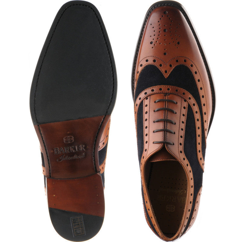 Product image for Barker Keiran in cedar calf and navy suede