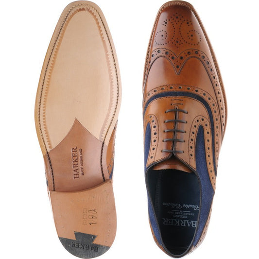 Product image for Barker McClean in cedar calf and navy suede