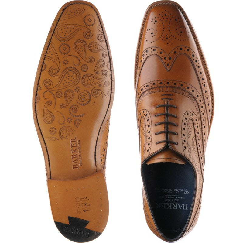 Product image for Barker McClean in cedar calf and paisley laser