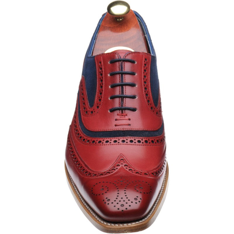 Product image for Barker McClean in red painted calf and navy suede