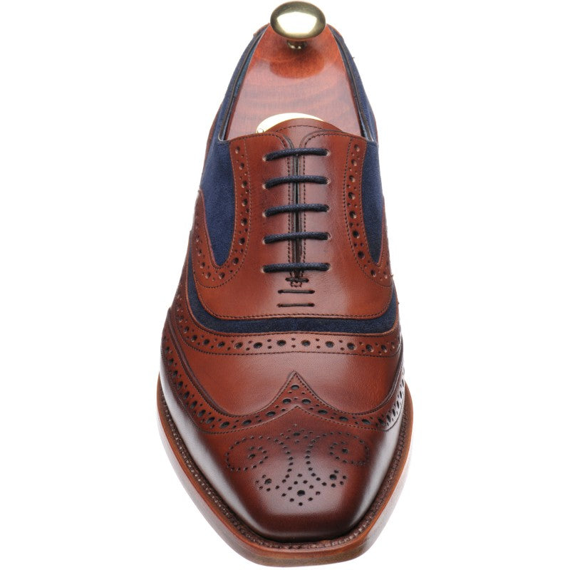 Product image for Barker McClean in rosewood calf and navy suede