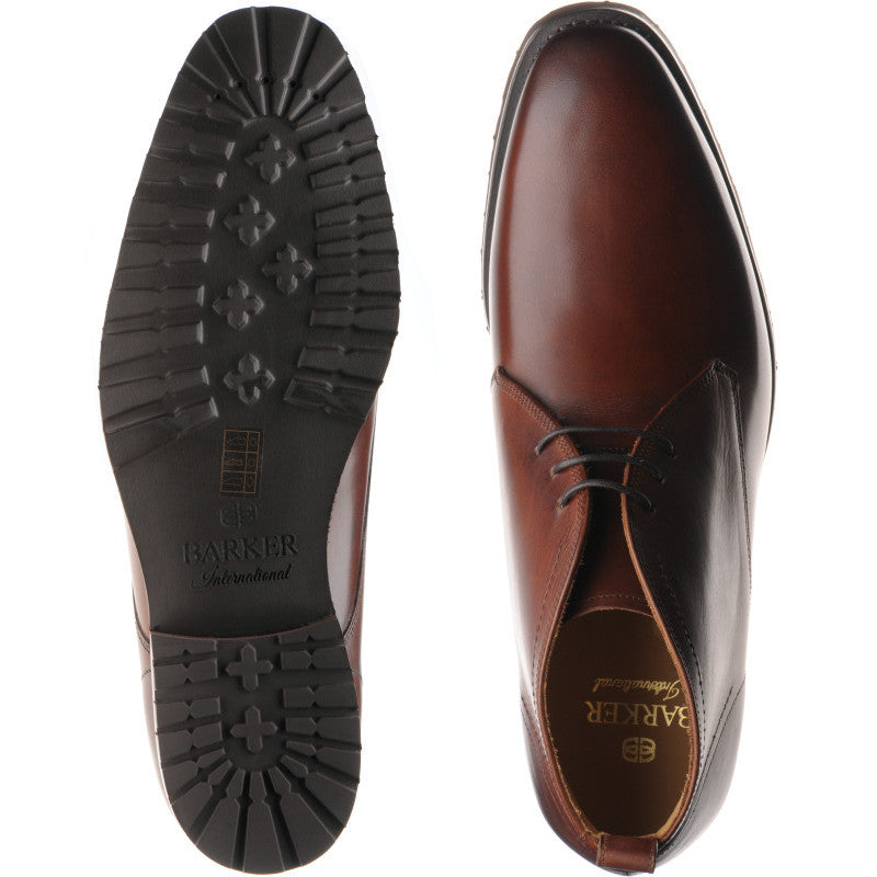 Product image for Barker Melksham mens rubber-soled Chukka boots in walnut calf (second)