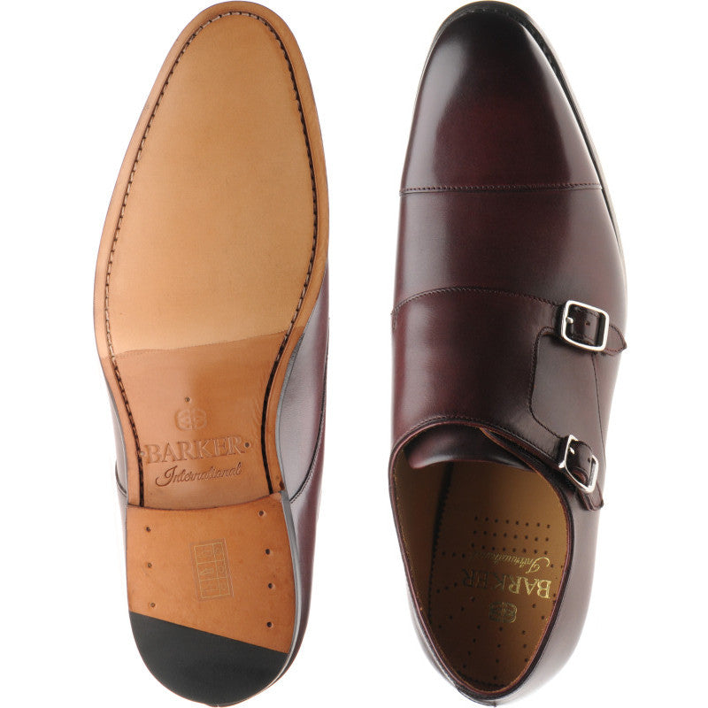 Product image for Barker Middlewich in burgundy calf