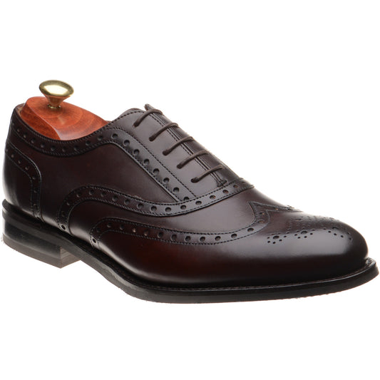 Product image for Barker Ossett mens rubber-soled brogues in chestnut calf