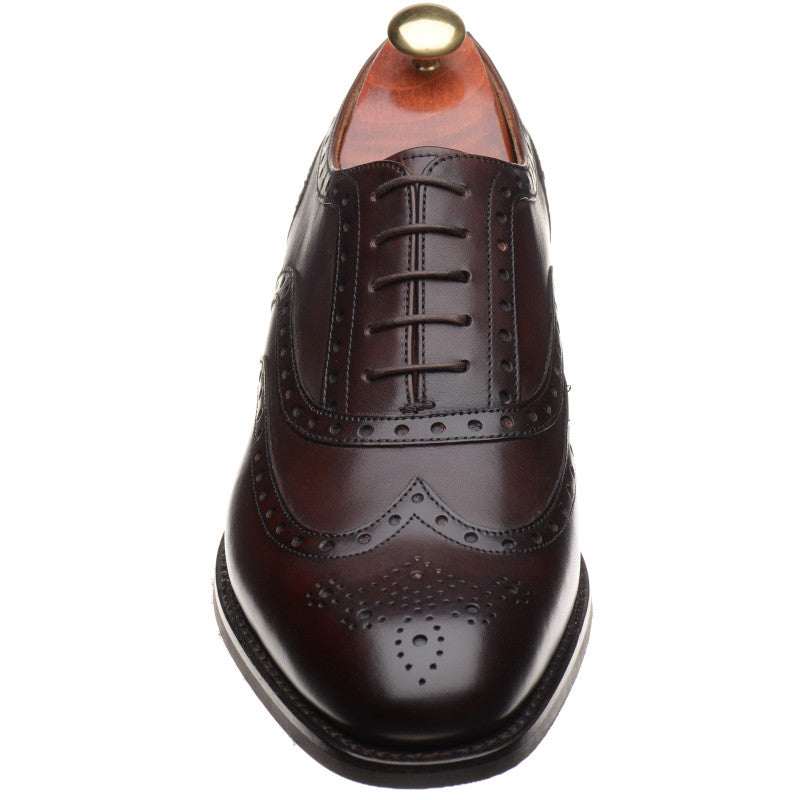Product image for Barker Ossett mens rubber-soled brogues in chestnut calf