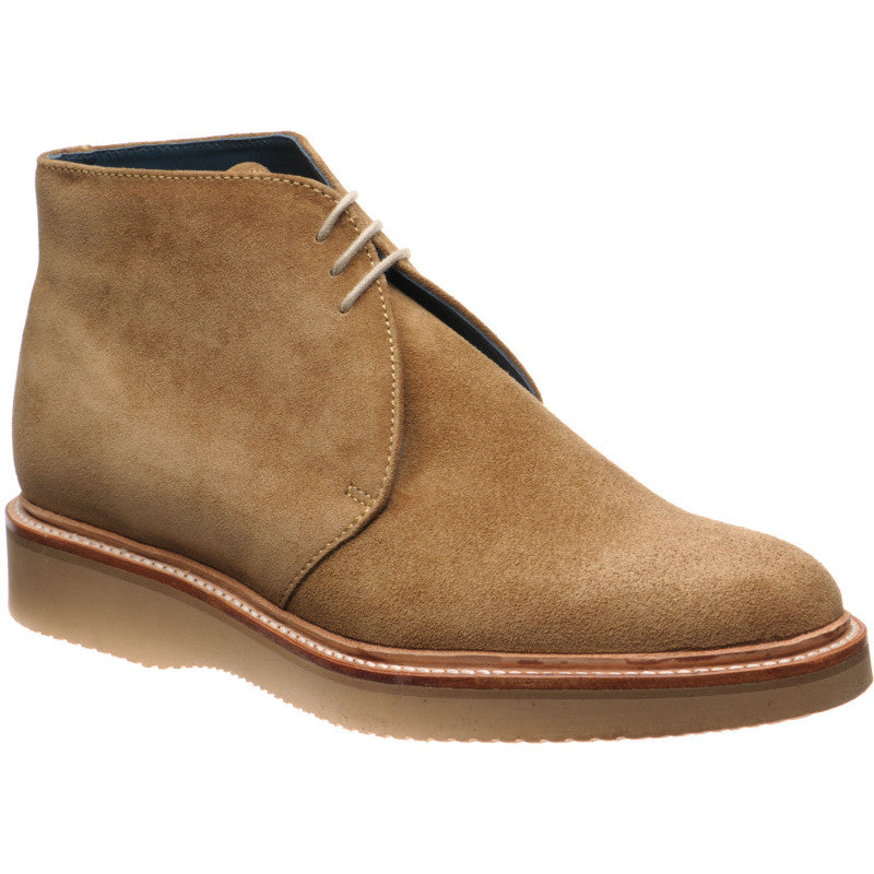 Product image for Barker Ted mens rubber-soled Chukka boots in beige suede
