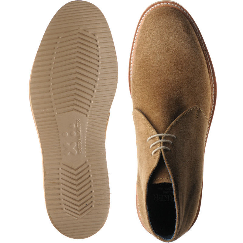 Product image for Barker Ted mens rubber-soled Chukka boots in beige suede