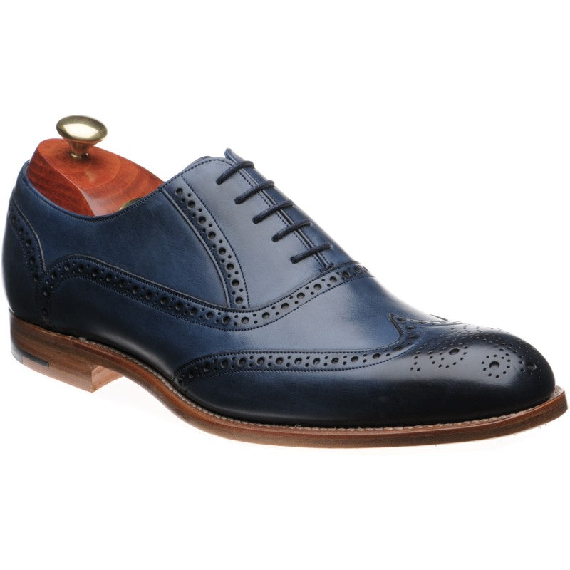 Product image for Barker Valiant in navy hand painted calf