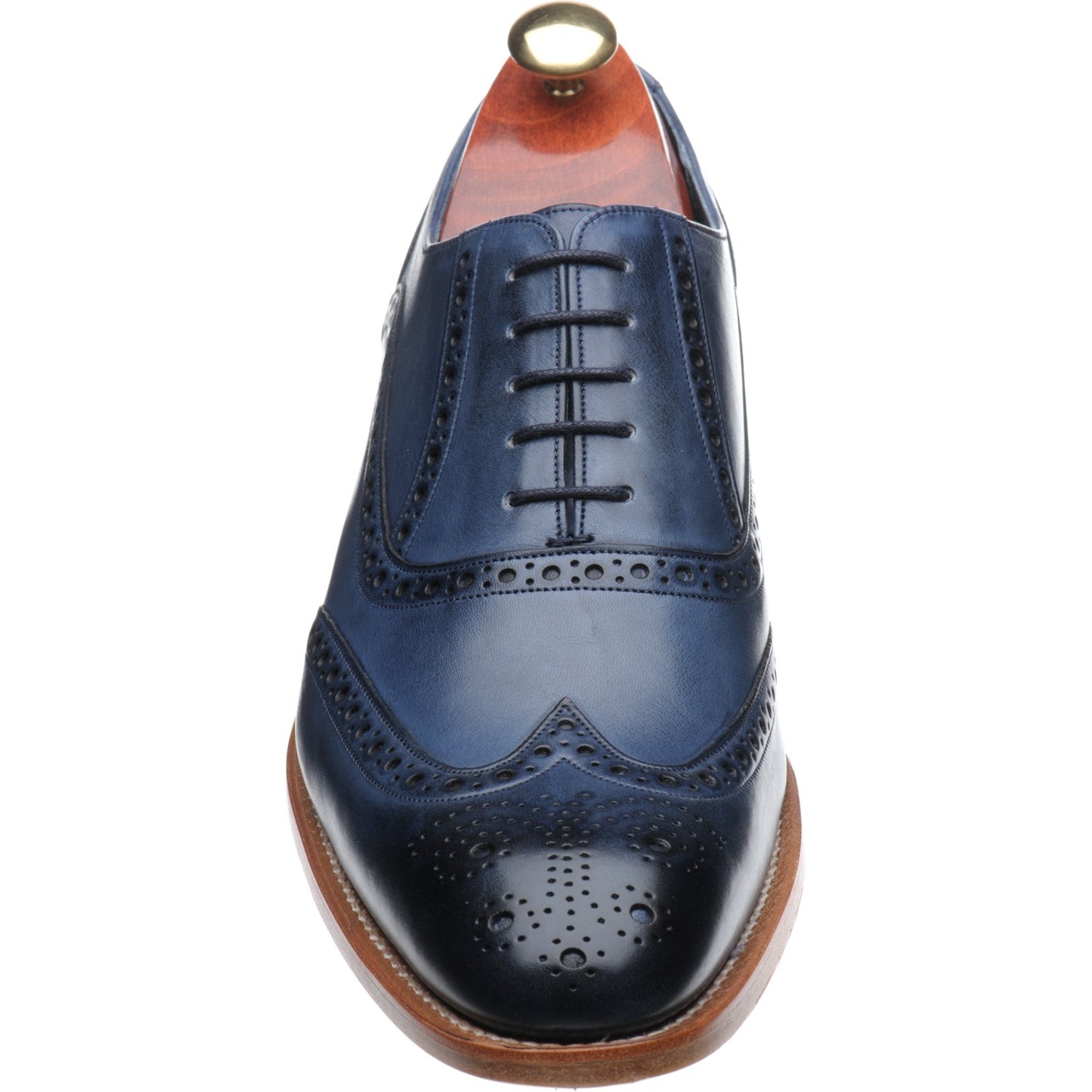 Product image for Barker Valiant in navy hand painted calf