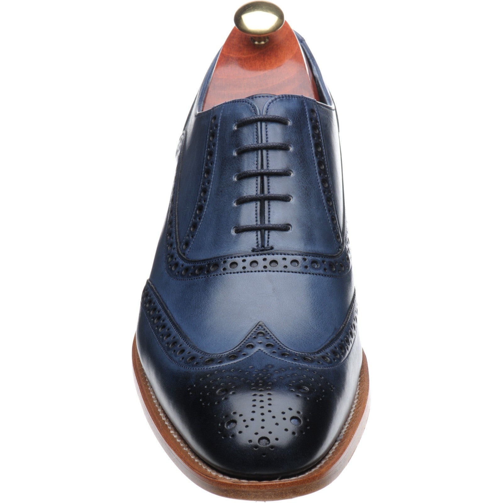 Product image for Barker Valiant in navy hand painted calf