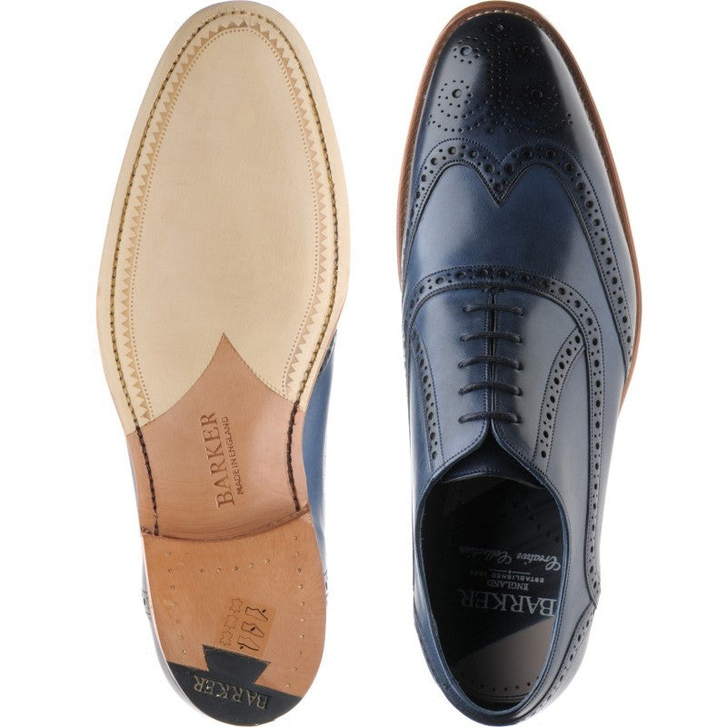 Product image for Barker Valiant in navy hand painted calf