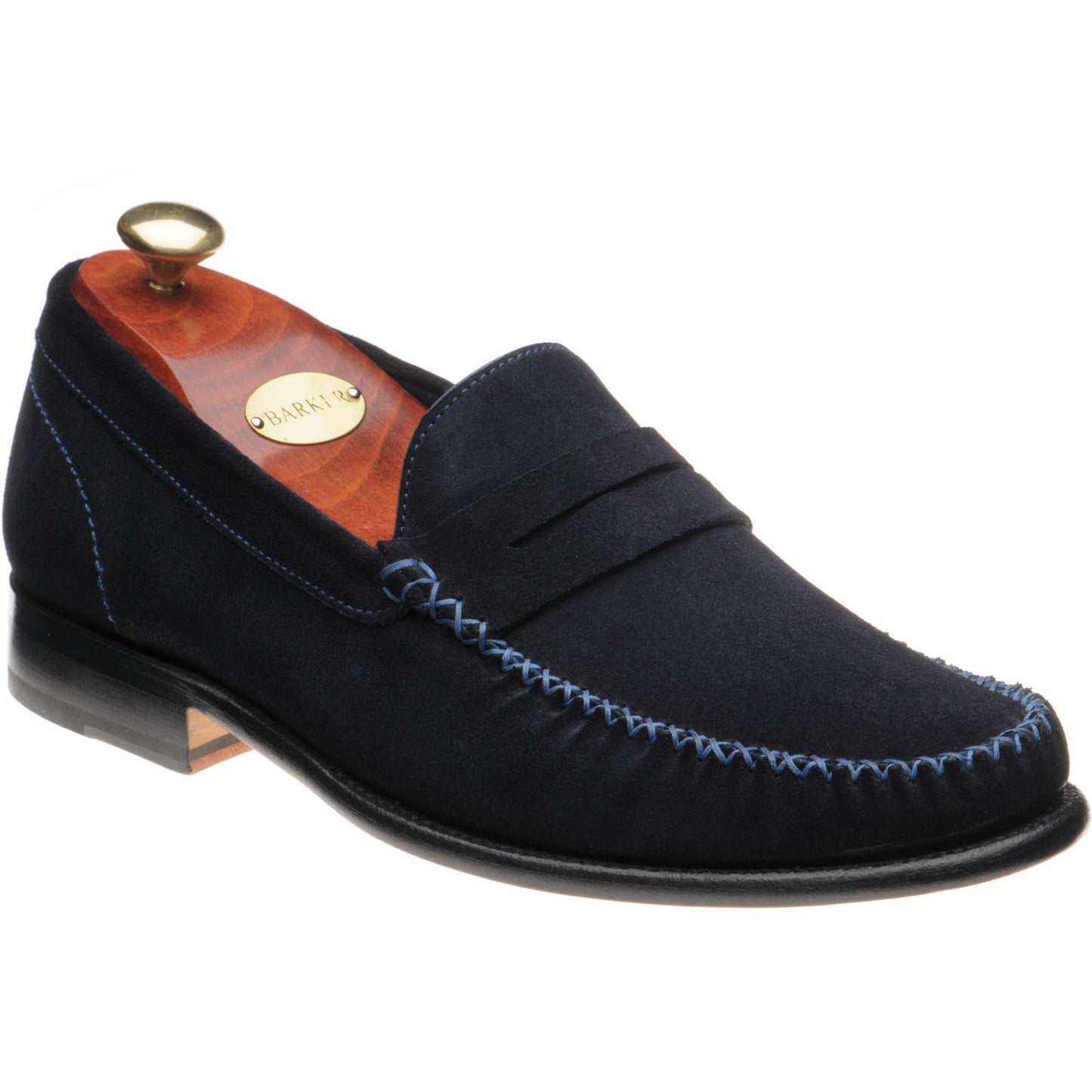 Product image for Barker William in dark navy suede blue stitch