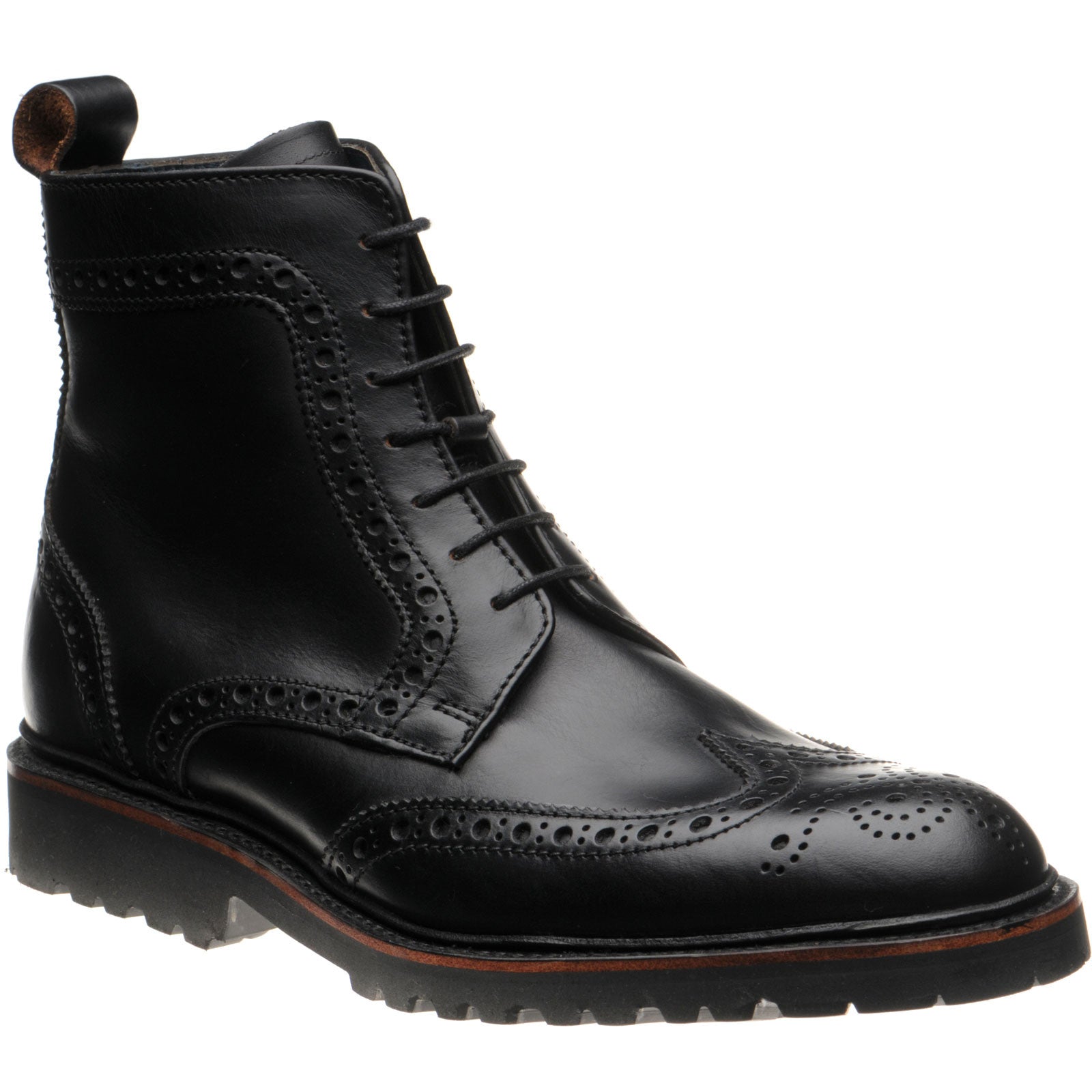 Product image for Barker Woodbury in black waxy calf
