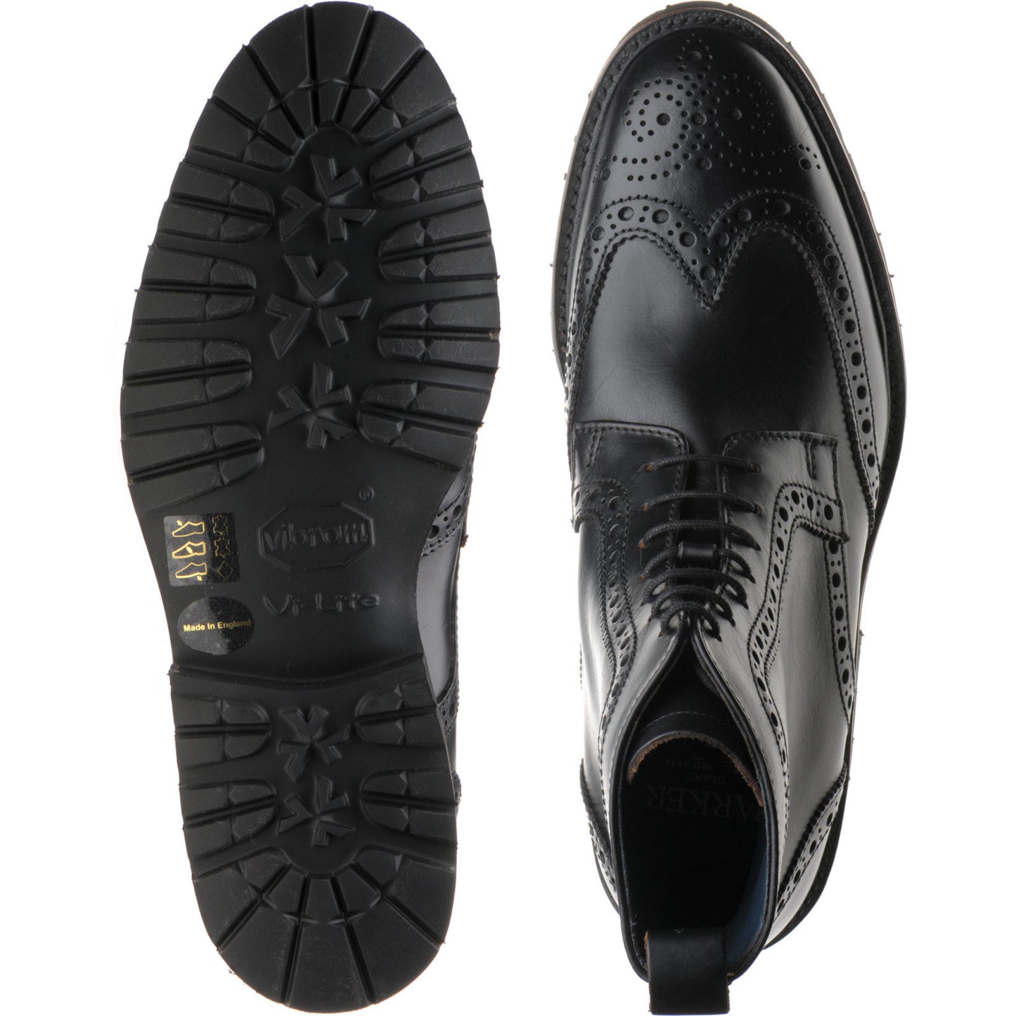 Product image for Barker Woodbury in black waxy calf