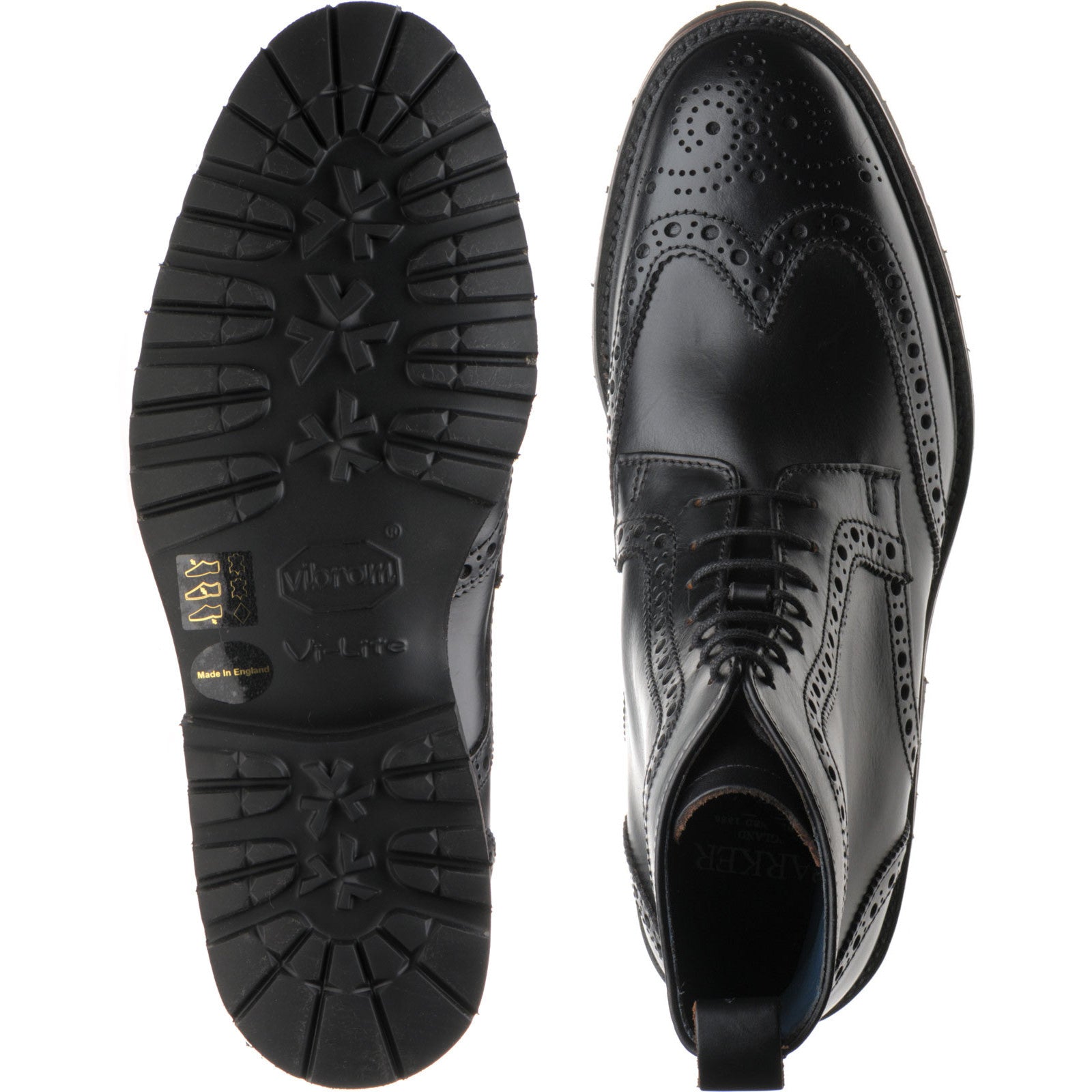 Product image for Barker Woodbury in black waxy calf
