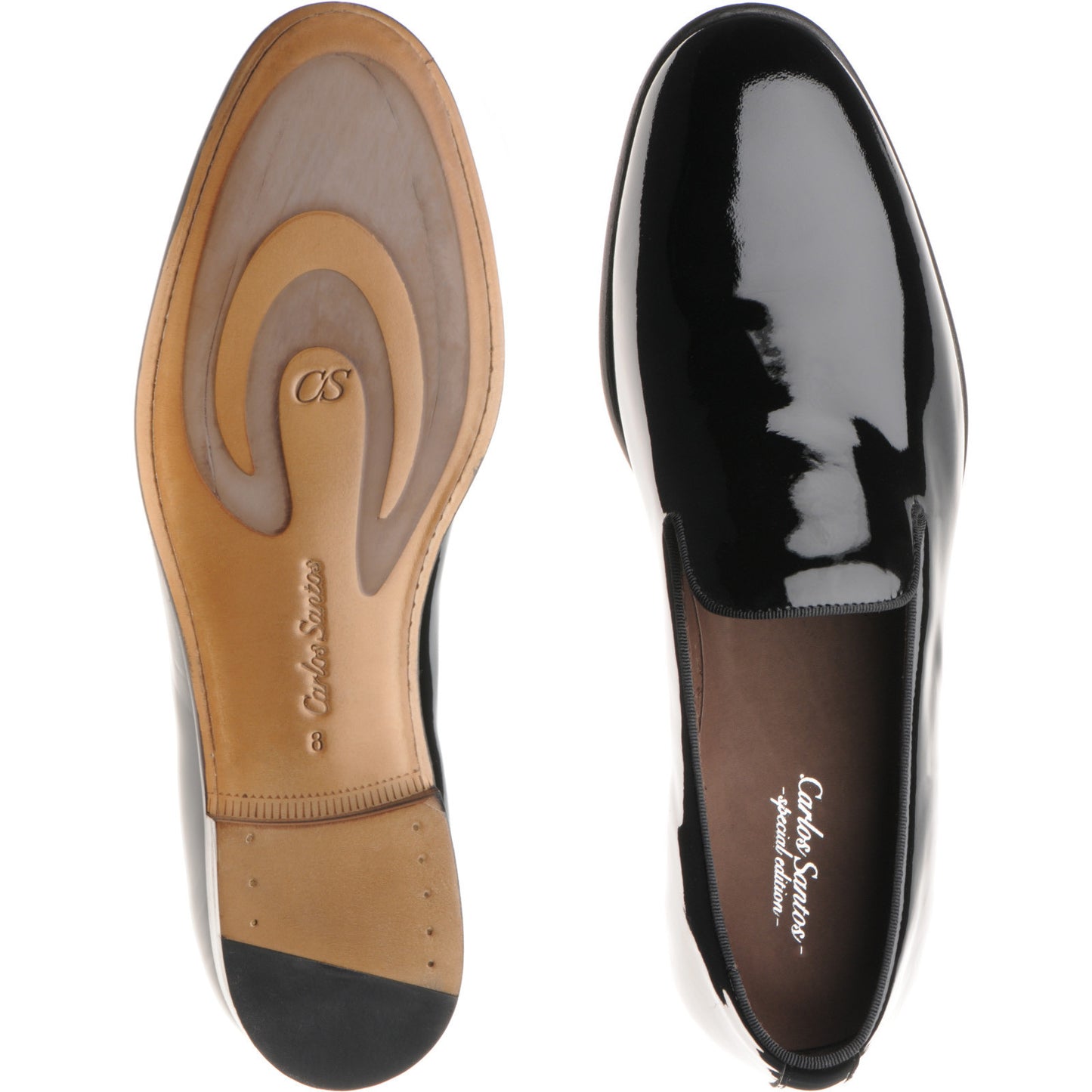 Product image for Carlos Santos 1212B mens loafers in black patent