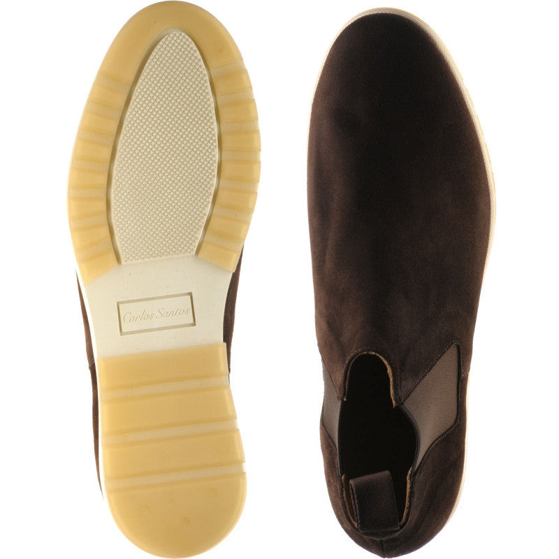 Product image for Carlos Santos 1464 mens rubber-soled boots in brown suede