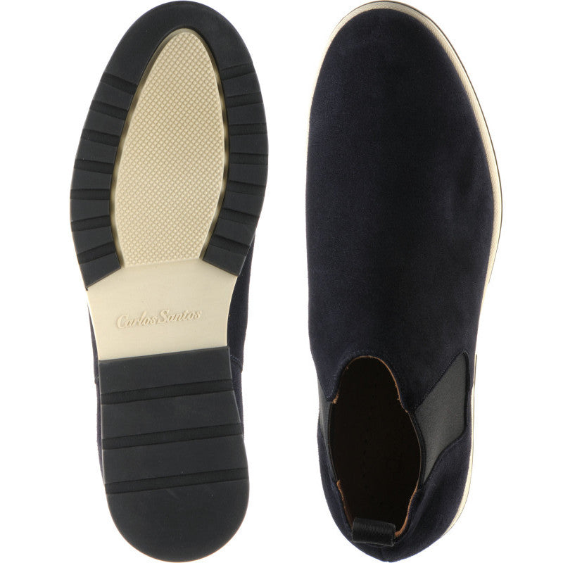 Product image for Carlos Santos 1464 mens rubber-soled boots in navy suede