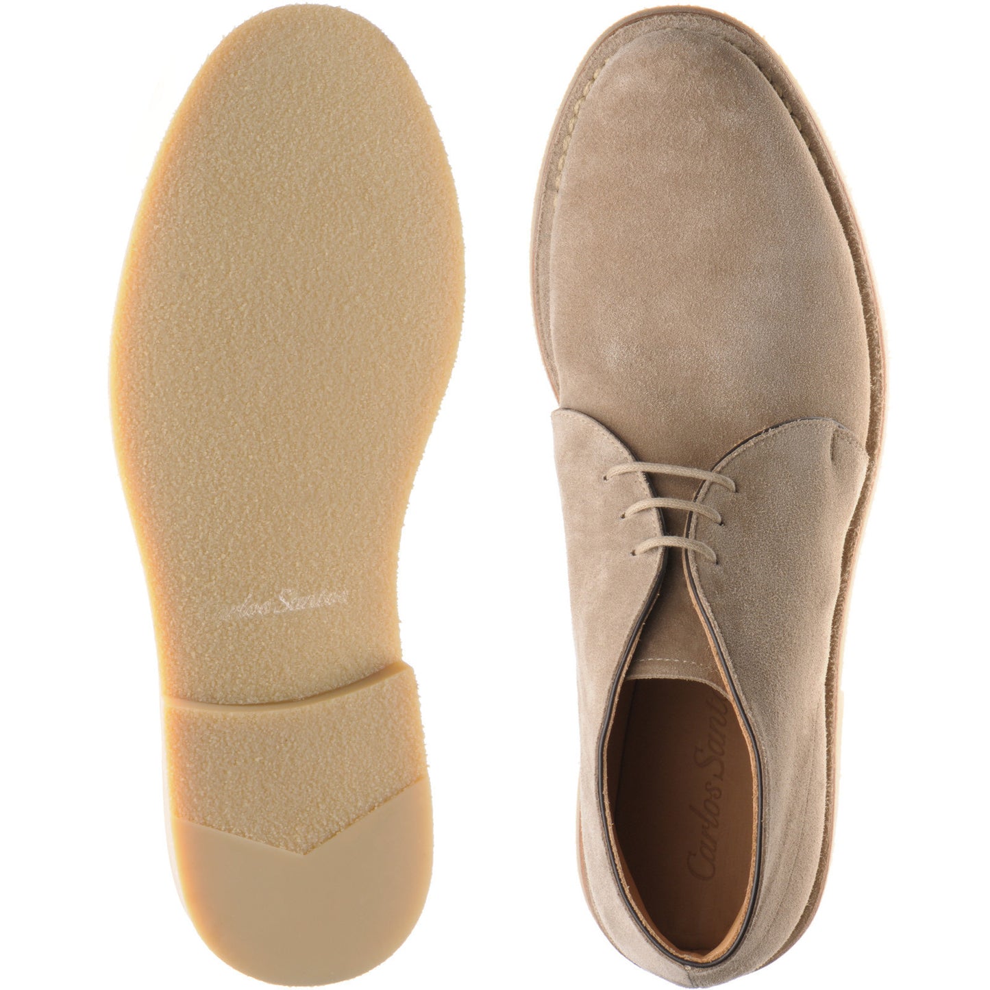 Product image for Carlos Santos 1502ID mens desert boots in sand suede