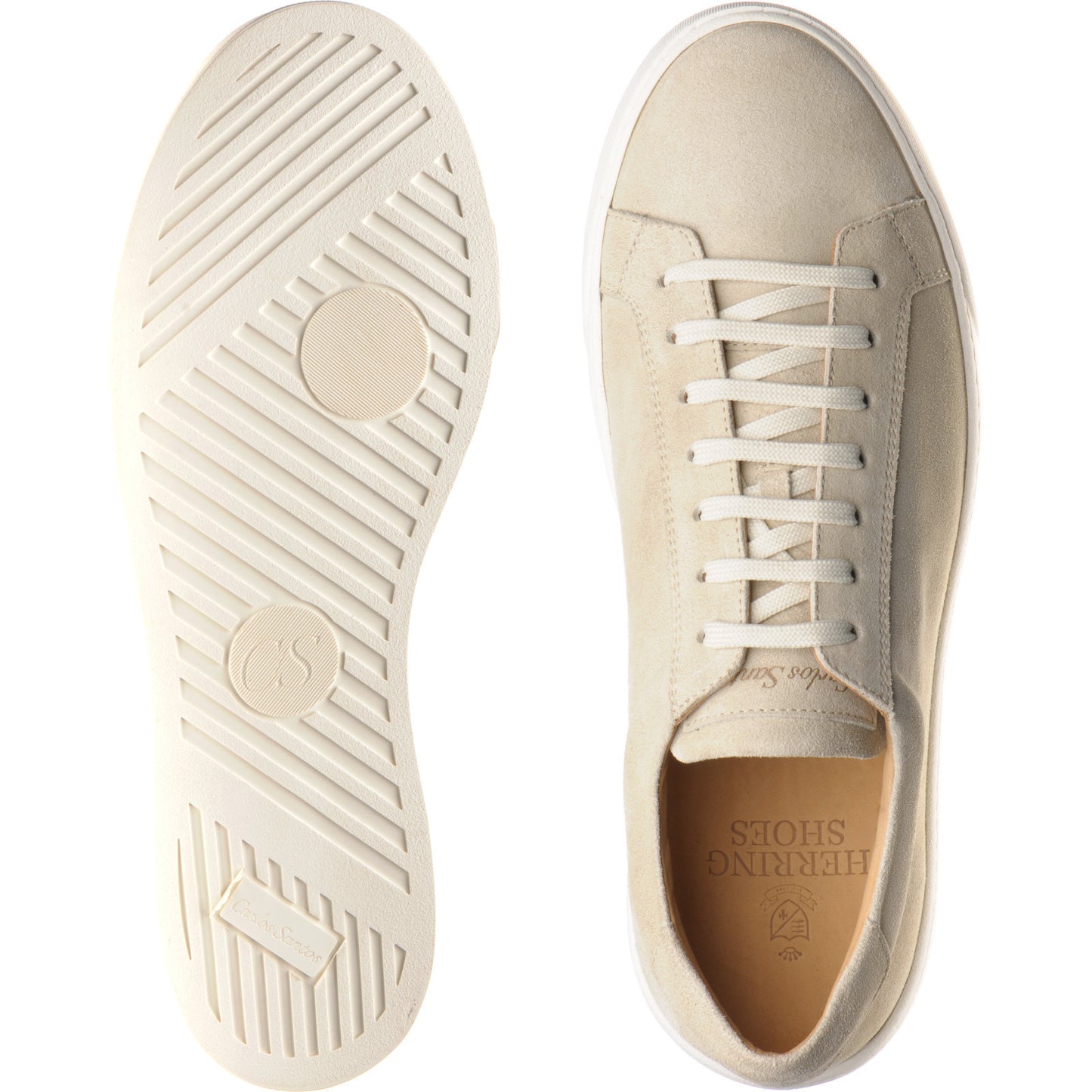 Product image for Carlos Santos 1655 mens rubber-soled trainers in sand suede