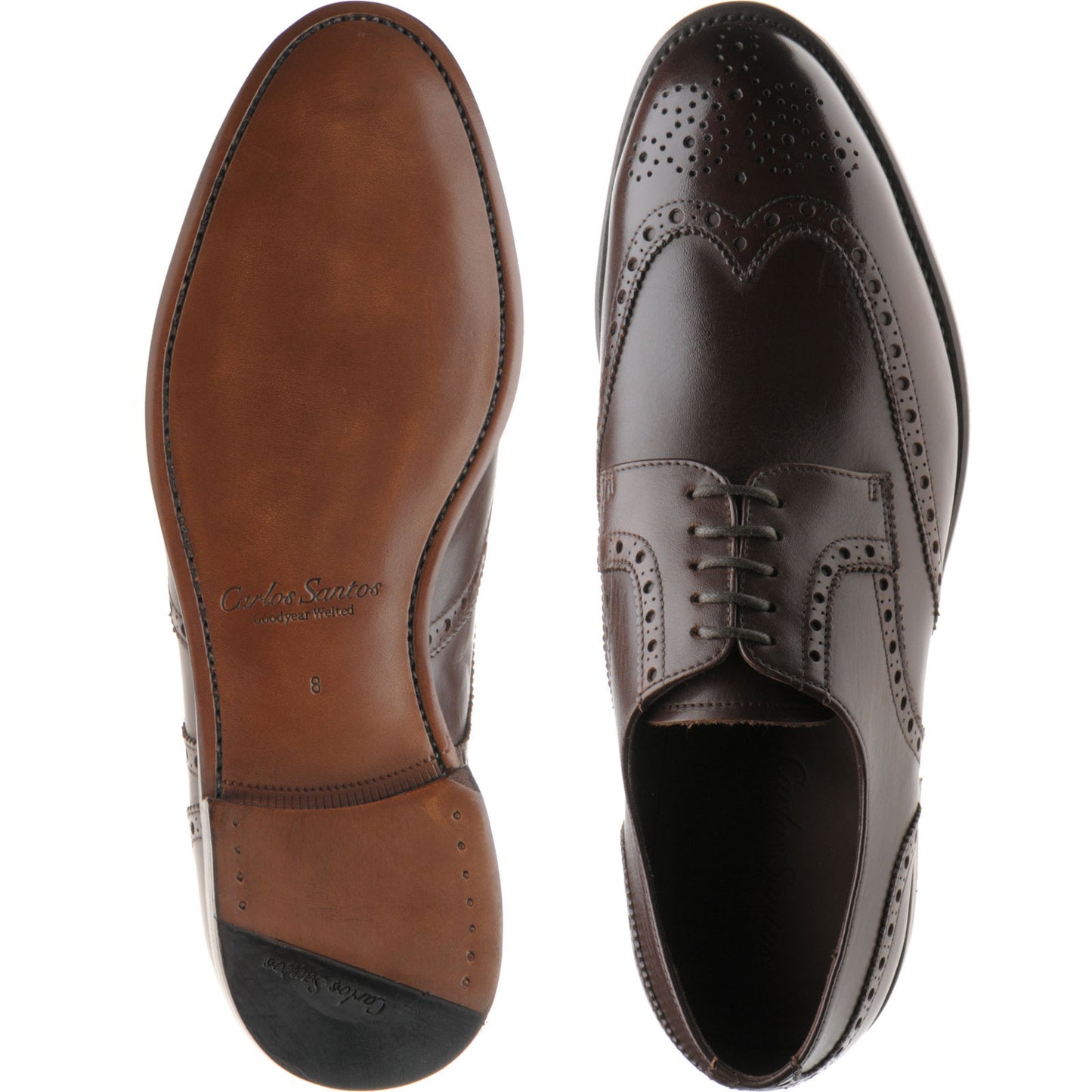 Product image for Carlos Santos 6237 mens brogues in brown calf