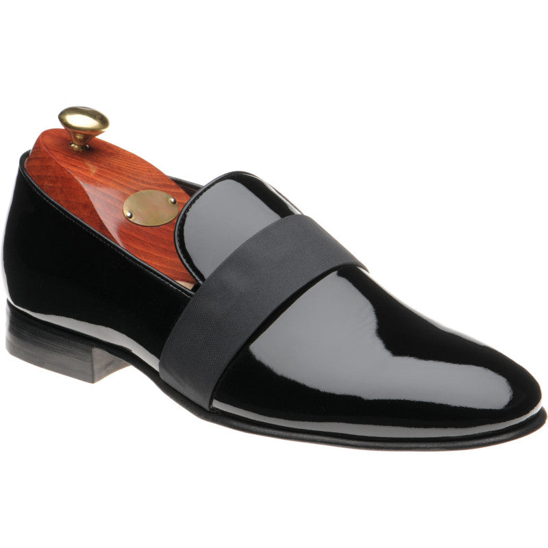 Product image for Carlos Santos 9110 Dark sole mens loafers in black patent