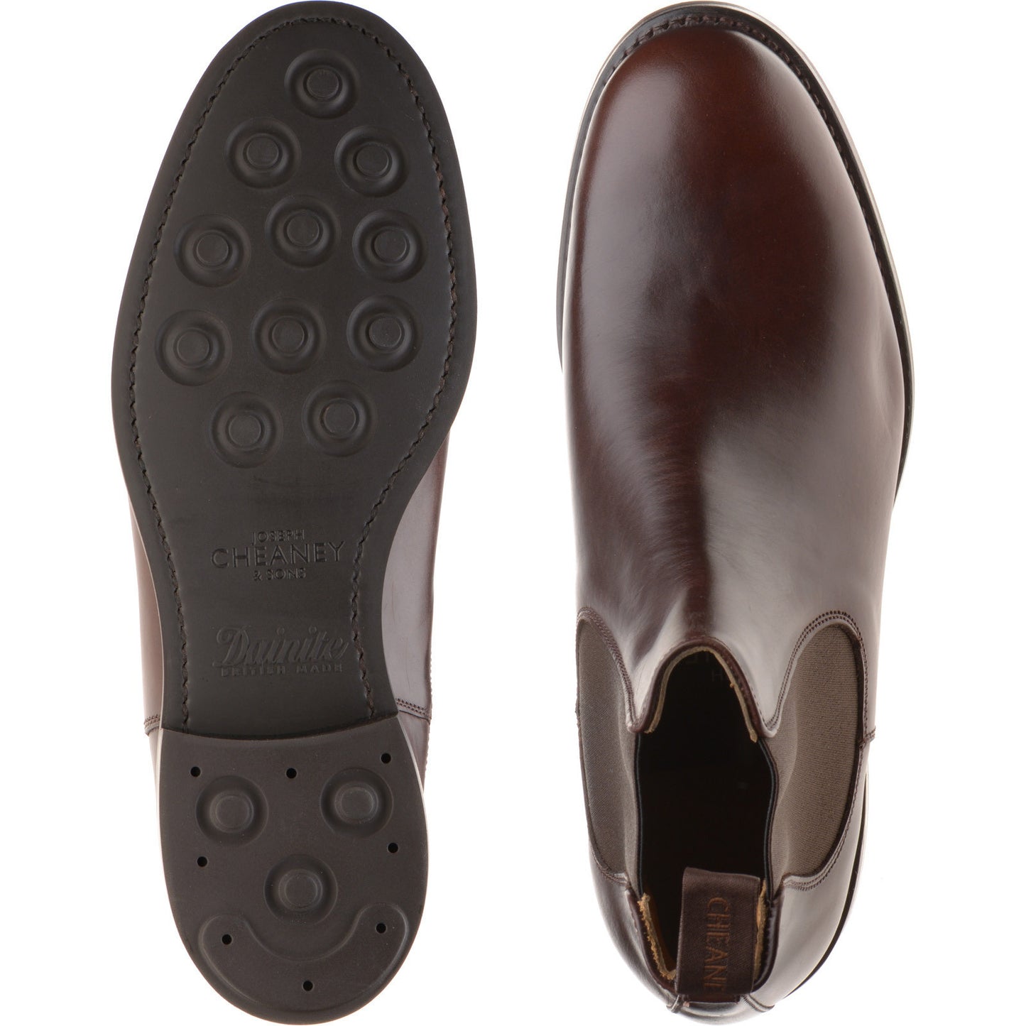Product image for Cheaney Barnes III R mens rubber-soled Chelsea boots in brown pull up calf