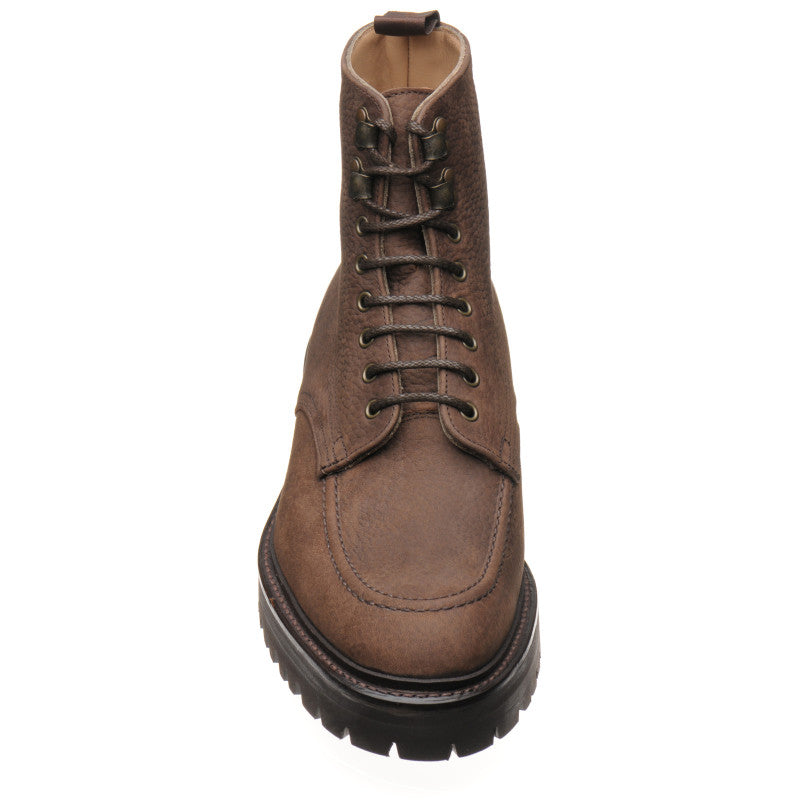 Product image for Cheaney Brixton M mens rubber-soled Derby shoes in brown nubuck grain