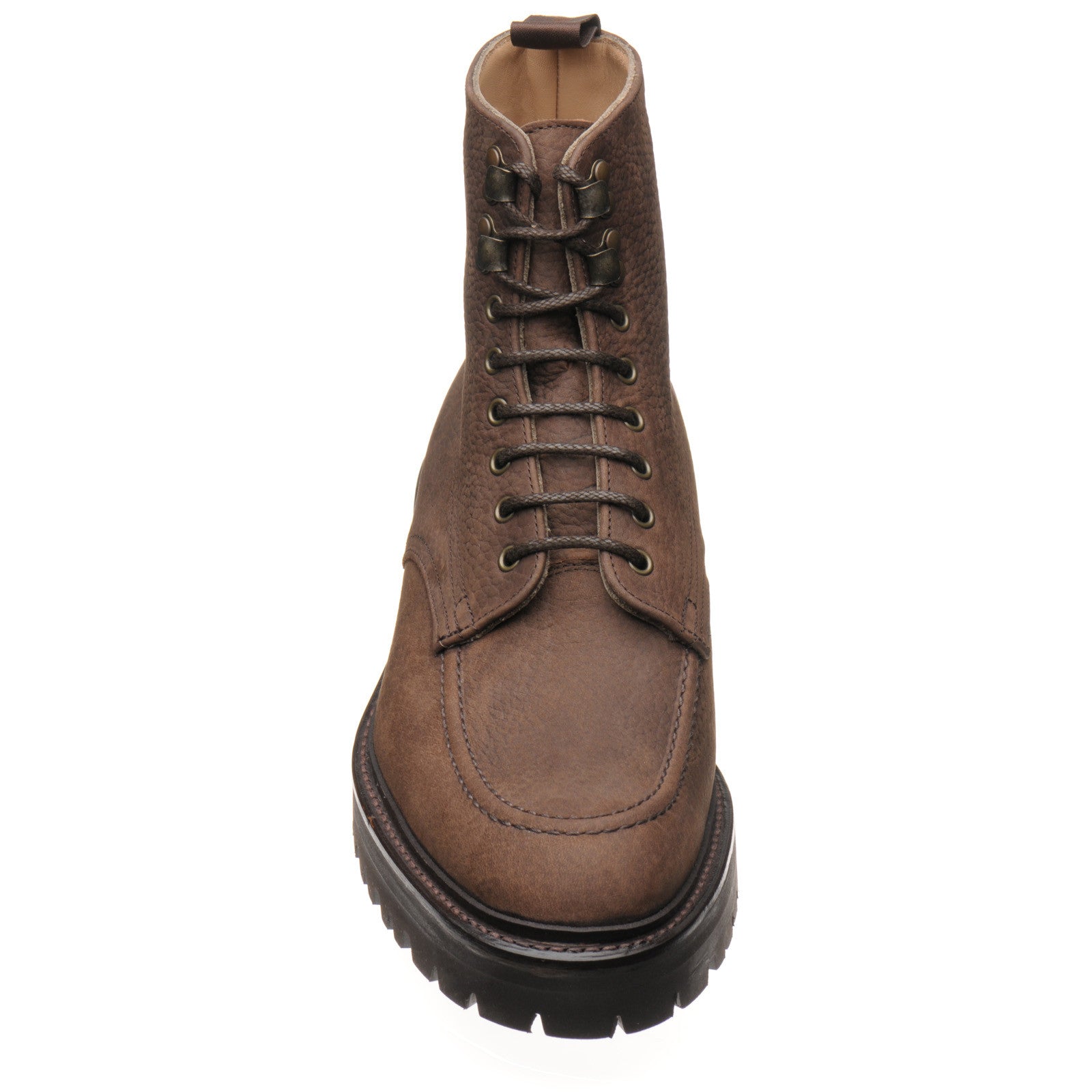 Product image for Cheaney Brixton M mens rubber-soled Derby shoes in brown nubuck grain